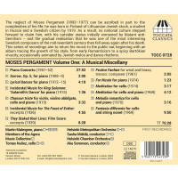 Moses Pergament (1893-1977): Moses Pergament Vol.1 - A Musical Miscellany