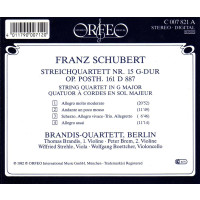 Franz Schubert (1797-1828): Streichquartett Nr.15