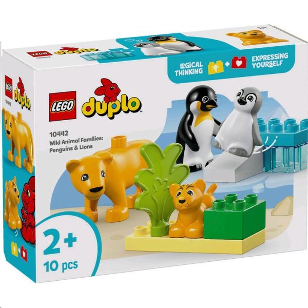 LEGO® DUPLO® Town Wildtier-Familien: Pinguine und Löwen 10442