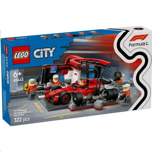 LEGO® City F1® Boxenstopp mit Boxencrew und Ferrari Flitzer 60443