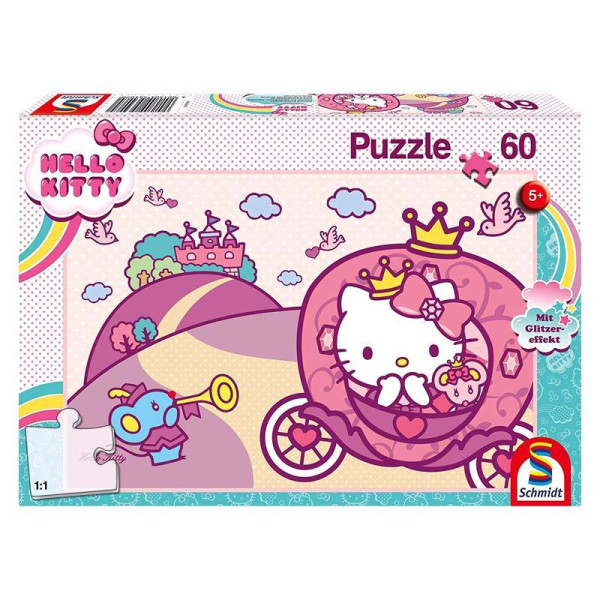 Schmidt Spiele Hello Kitty - Glitzerpuzzle, Prinzessin Kitty, 60 Teile 56407 - Schmidt Spiele  - (zusätzliche Stars / Hello Kitty)