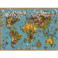 Ravensburger Puzzle Antike Schmetterling-Weltkarte 500...