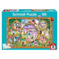 Schmidt-Spiele Puzzle Animal Club, Einhorn-Tierwelt, 100...