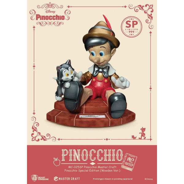 Disney Master Craft Statue Pinocchio Wooden Ver. Special Edition 27 cm