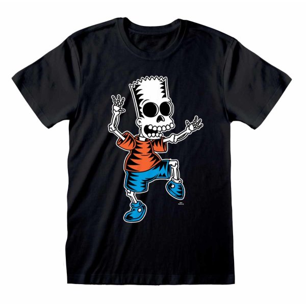 Simpons, The - Skeleton Bart (Unisex Black T-Shirt)