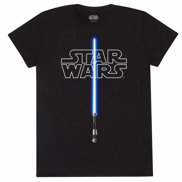 Superheroes Inc. Star Wars - Glow In The Dark Lightsaber (Unisex Black T-Shirt)